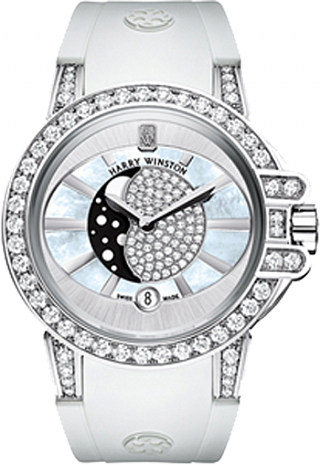 Review Harry Winston Ocean Lady Moon Phase OCEQMP36WW003 watch Replica - Click Image to Close